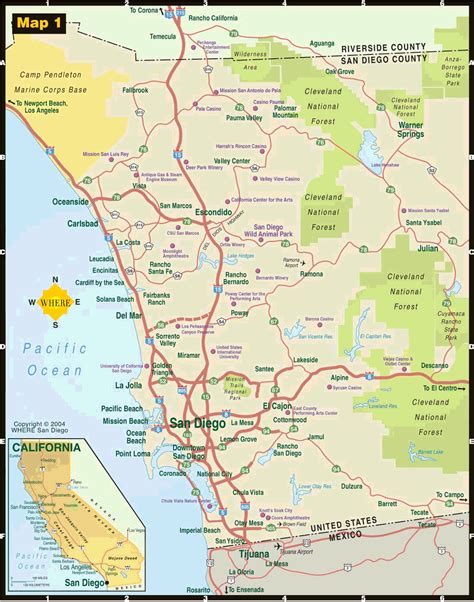 Map of San Diego Area